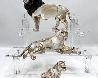 Swarovski Crystal Löwenfamilie, Akili, Mutter, Jungtier, mit Box & COA