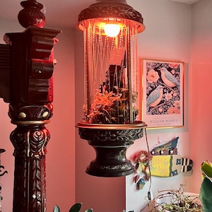 Vintage Oil Rain Table Lamp, Authentic Working Condition Piece for Nostalgic Ambiance, Great Gift for Special Occasions with Smart LED bulb