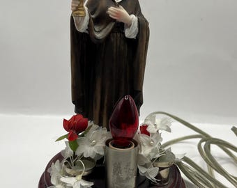 Saint Clare Lamp, Resin Monstrance Design, 9.5-Inch Tabletop Decor