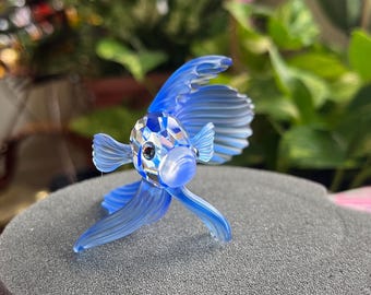 Swarovski Crystal Figurine Siamese Fighting Fish Blue 236718 Mint
