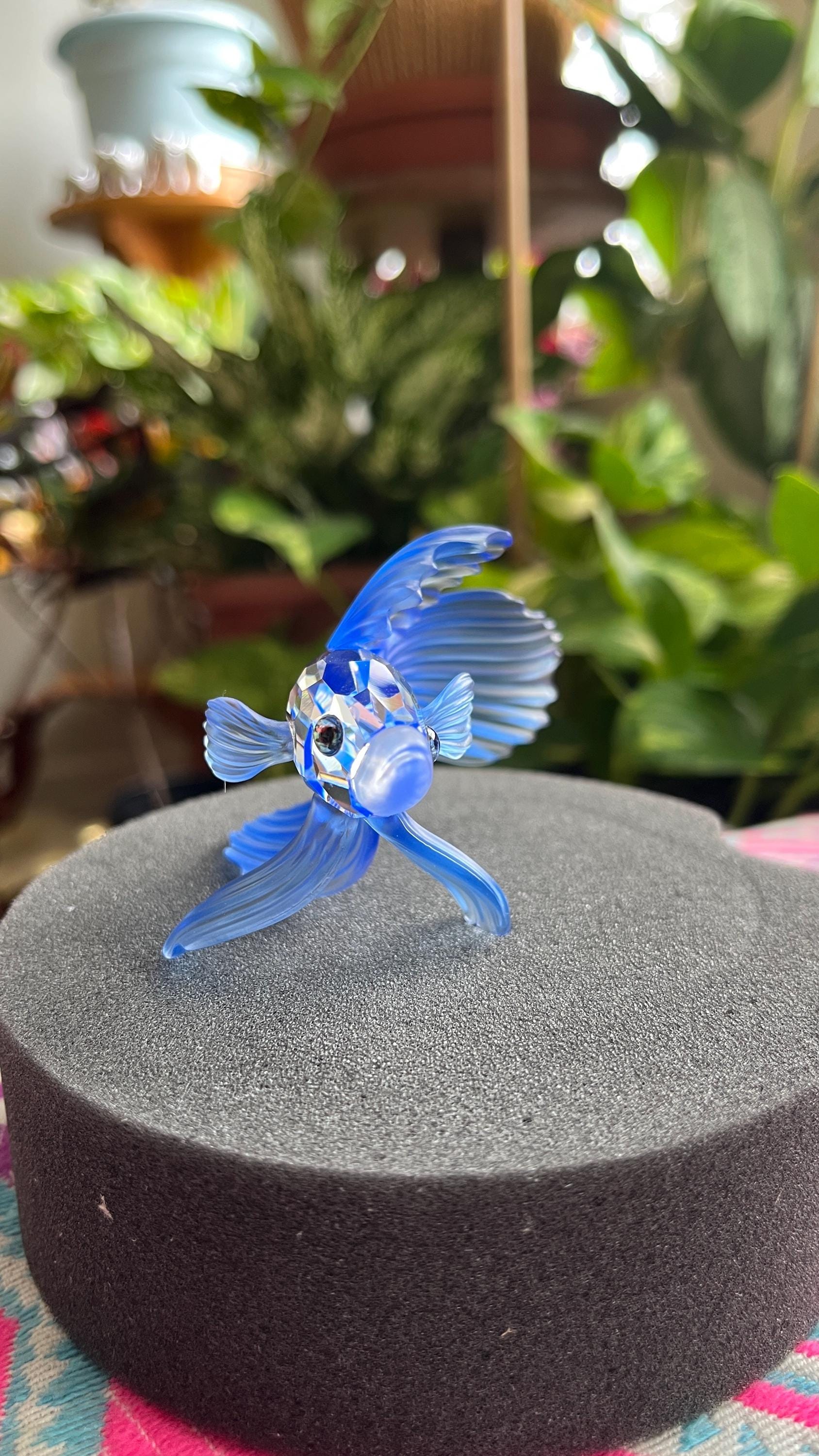 Swarovski Crystal Figurine Siamese Fighting Fish Blue 236718 Mint