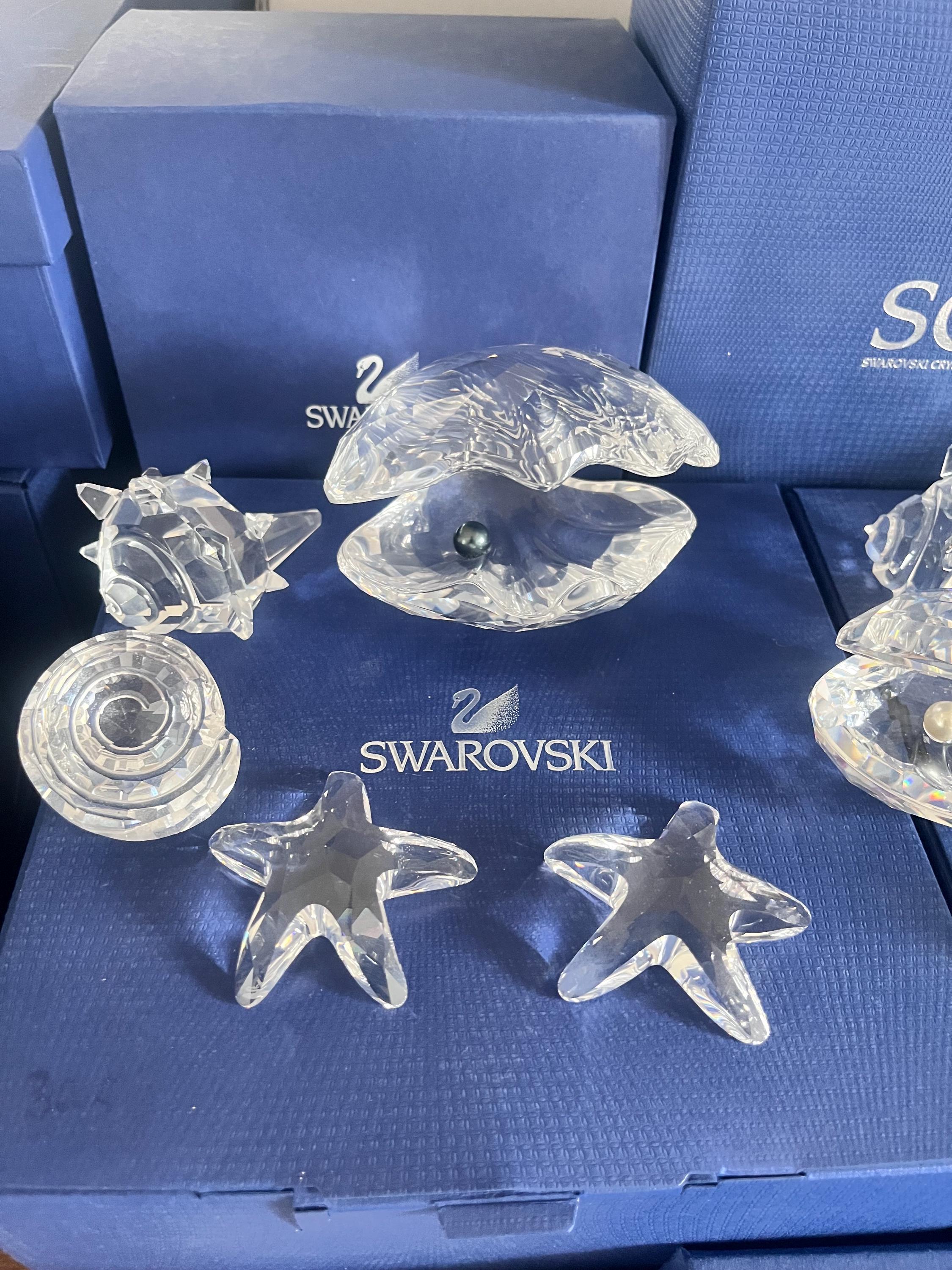 Swarovski Crystal Shell Figurines: Starfish, Snail, Oyster - Etsy