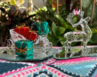 Swarovski crystal reindeer and sleigh with box and certificate
