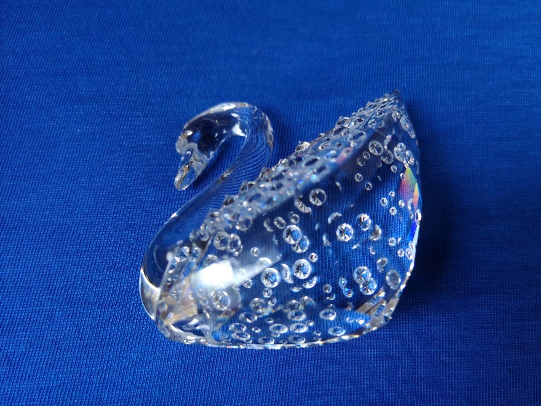 CULER Figura Di Cigno In Cristallo Artificiale 3D - Decorazione Trasparente 5x3.6x3 Cm Per Vetrina, Comodino O Regalo Nozze