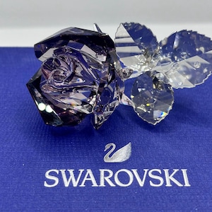 Swarovski crystal Rose Dark Purple color  with box and CoA