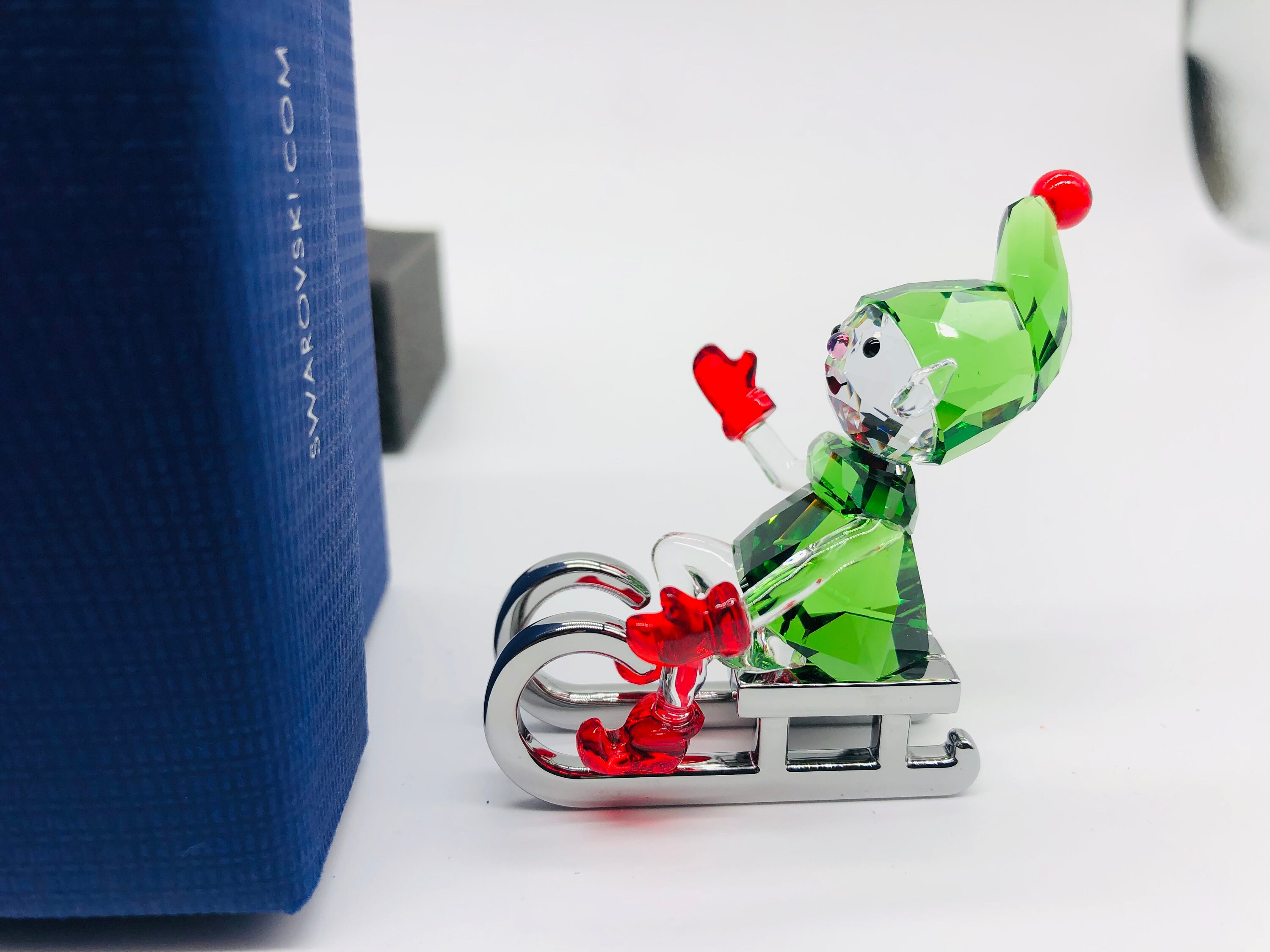 Swarovski Christmas Santa's Elf on Sleigh - Etsy