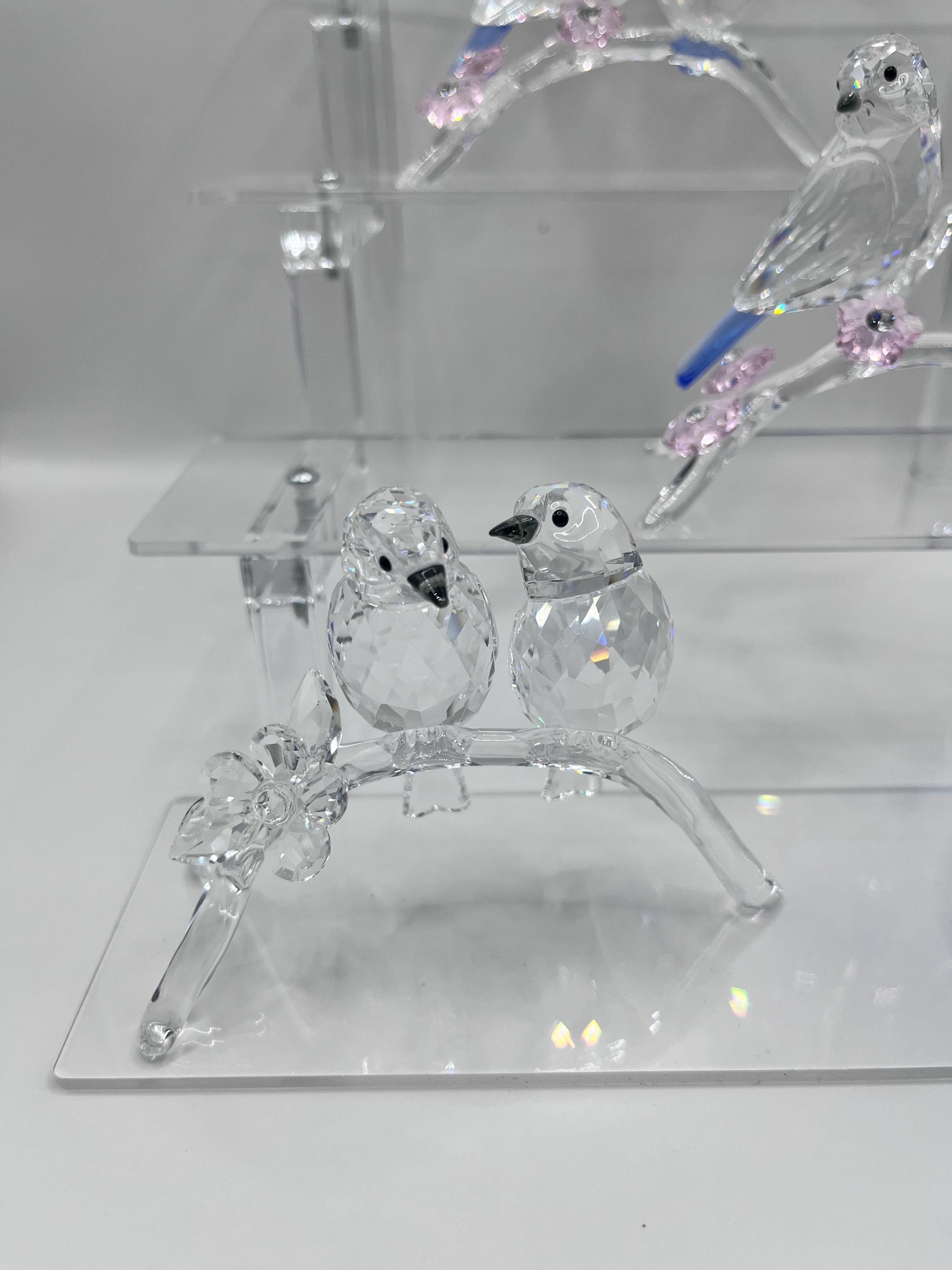 Swarovski Crystal Turtle Doves,blue Tits ,white Eyes and Blue