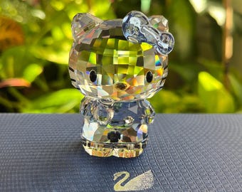 【美品】SWAROVSKI ハローキティ クリスタル　ブルーリボン Swarovski Hello Kitty Blue Bow 2013