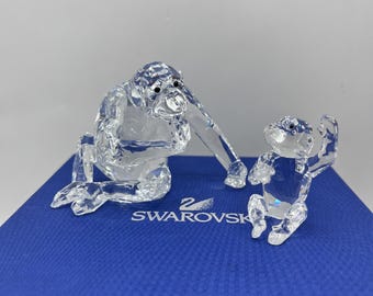 CRYBABYLOVE makes us cryx スワロフスキー Swarovski Chimpanzee Mother With Baby 5063689 Without Box - Etsy