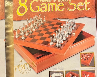 Cardinal Game Gallery Échecs et dames Ensemble de bois Fonds en
