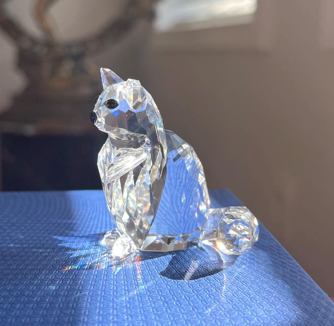 Swarovski スワロフスキー クリスタル マザーキャット 母猫 置物 Swarovski Cat figurine crystal with original box and COA - Etsy 日本