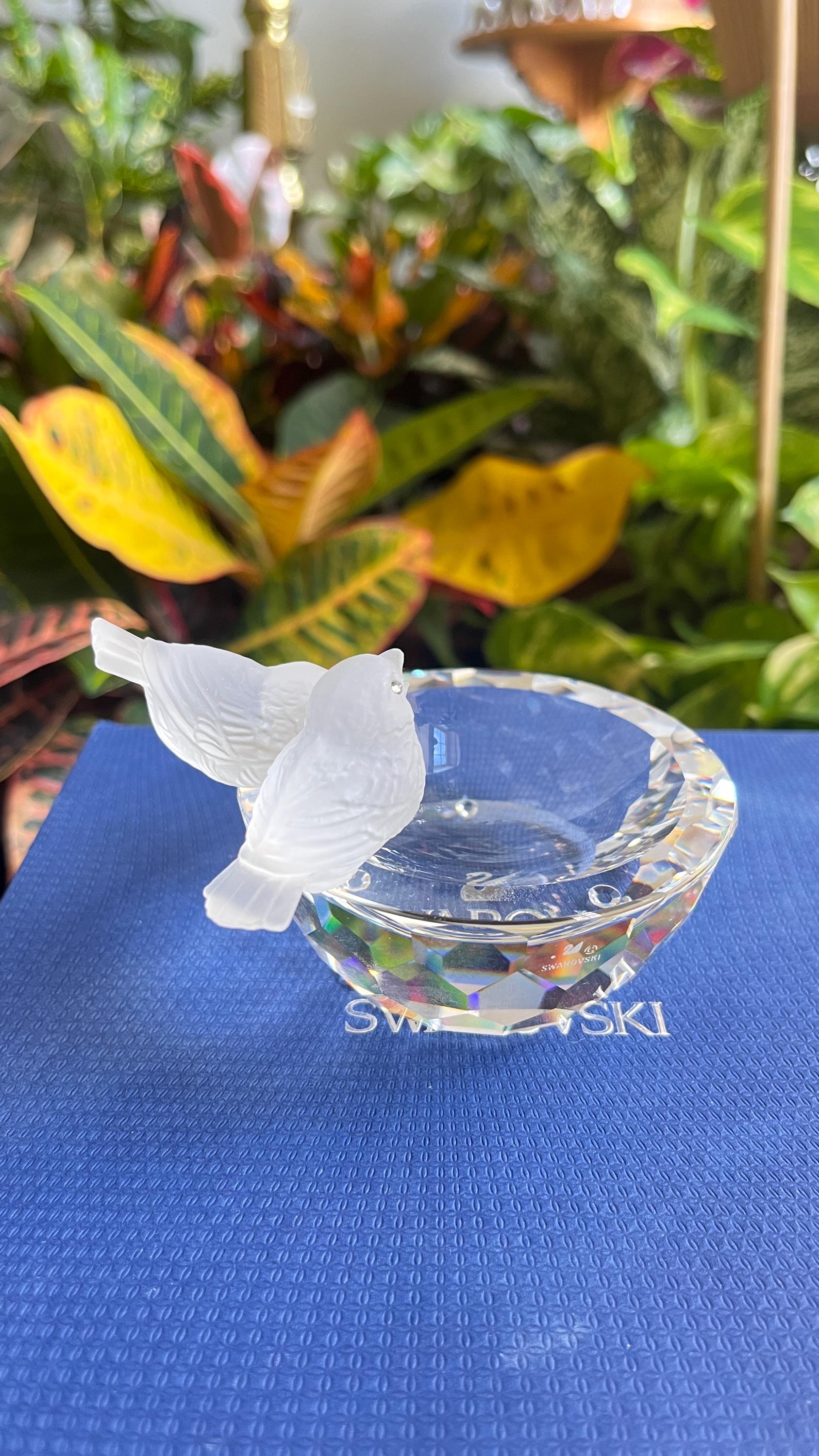 Vintage Swarovski Crystal Bird Bath Figurine 10029 - Etsy