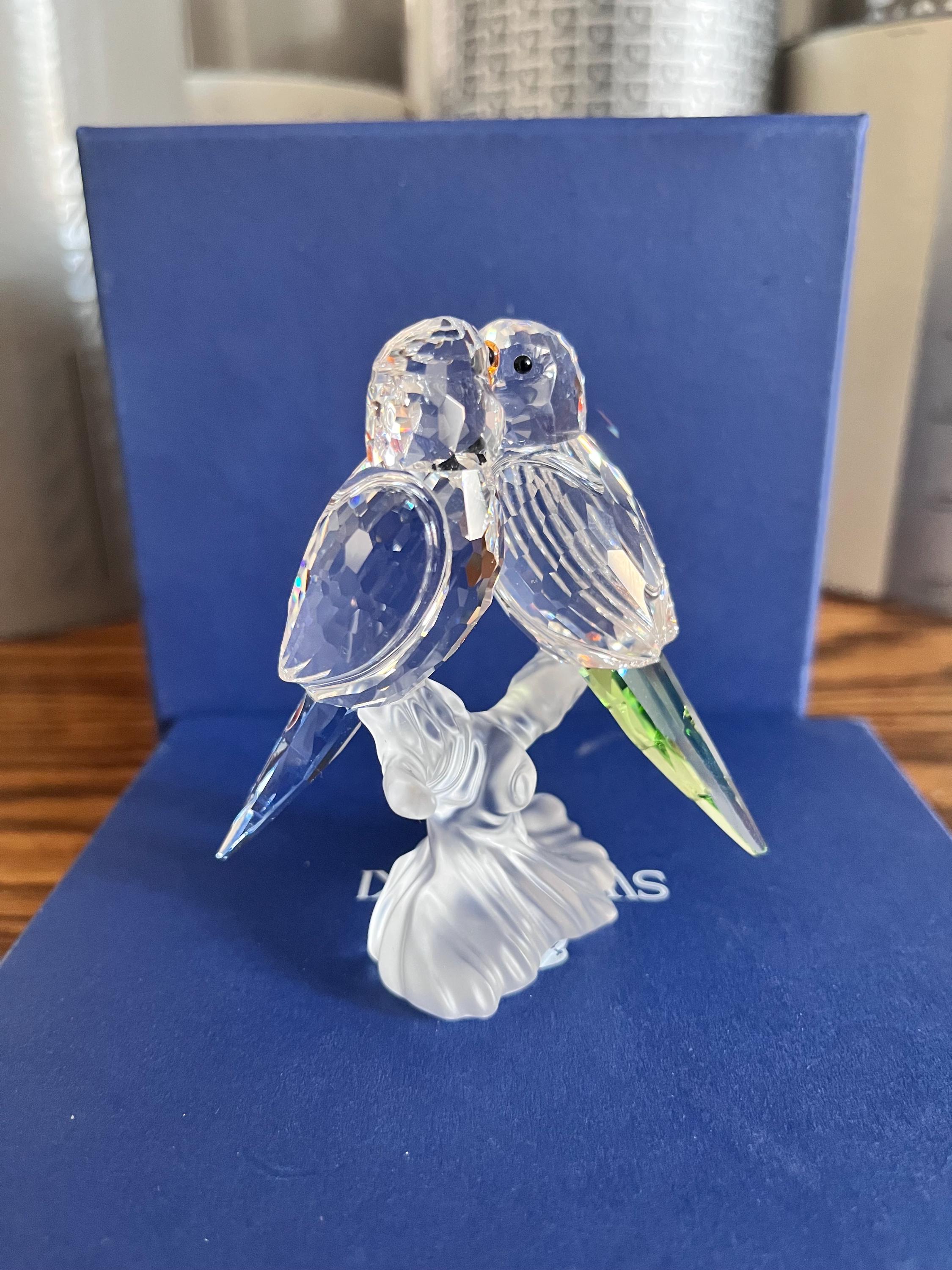 Swarovski Budgies Blue Green Birds Crystal Figurine 680627 - Etsy