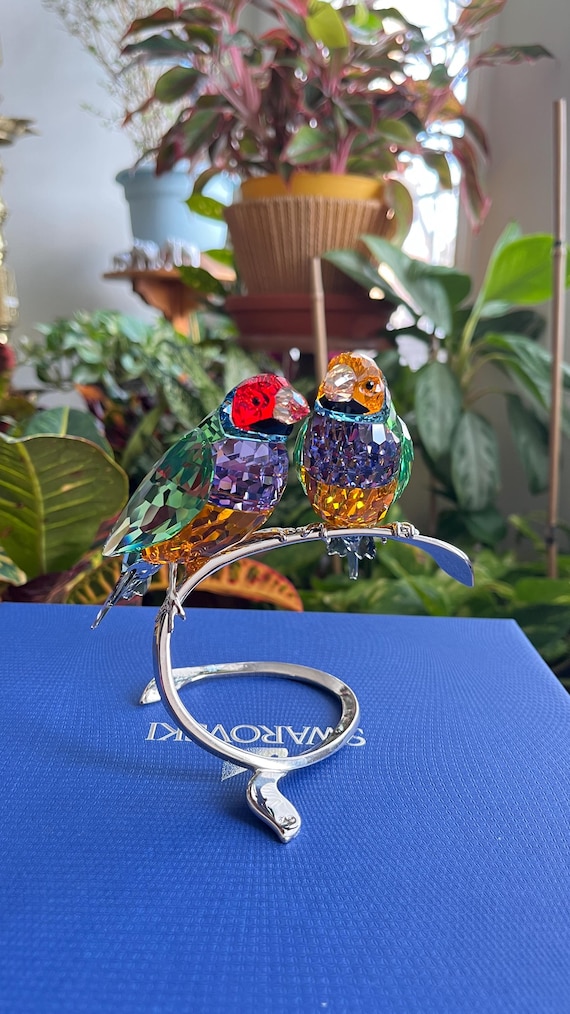 Swarovski Gouldian Finches Crystal Figurine, Product Number