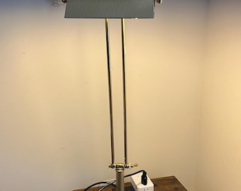 Vintage MCM Brass Mid Century Modern Triangle Shade Executive Desk Light