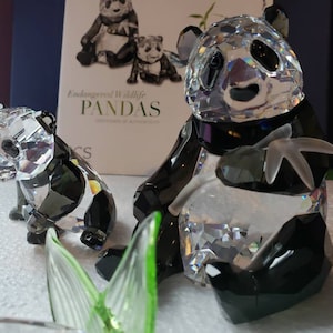 Swarovski crystal Pandas W/ original box and COA