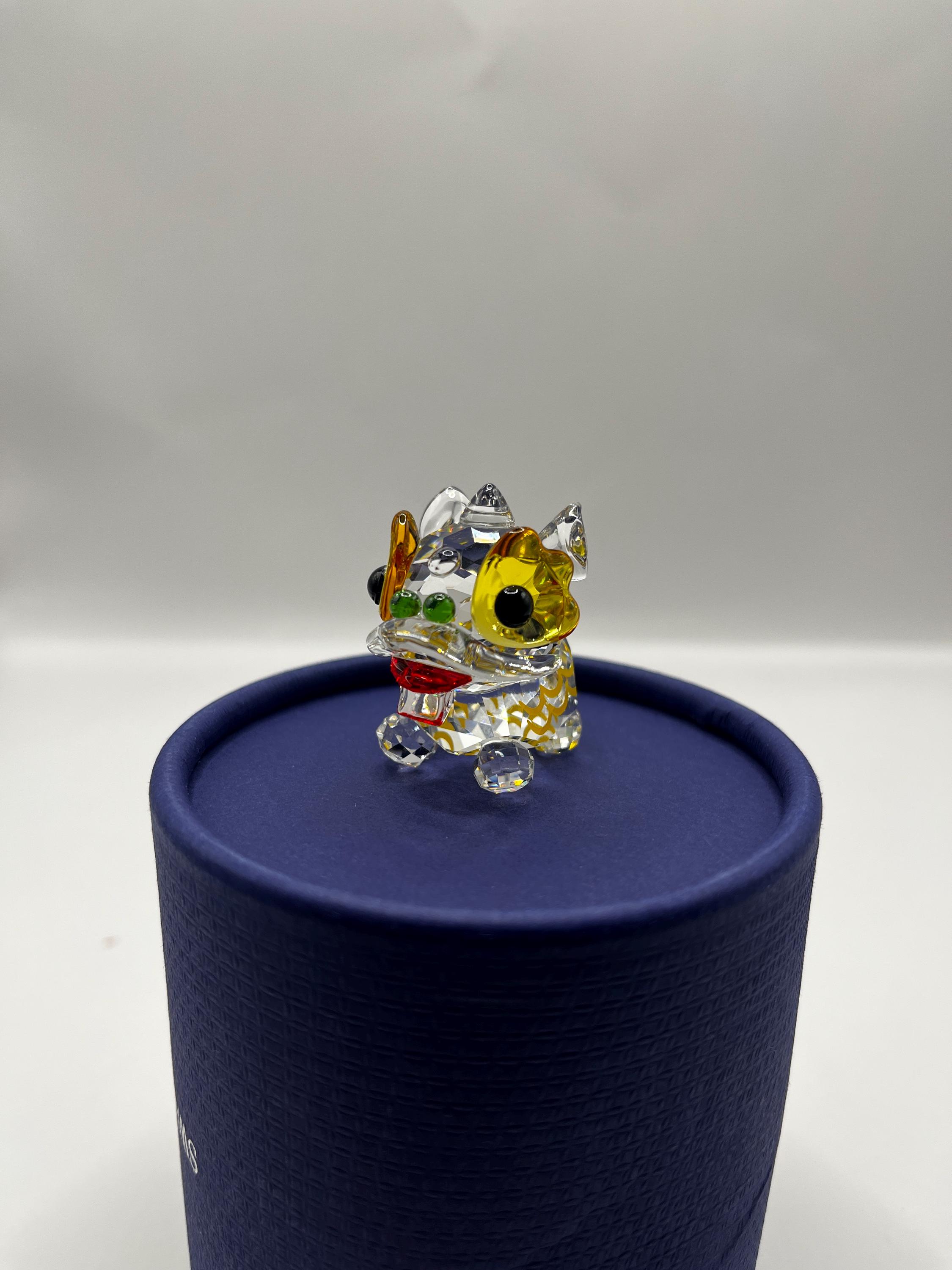 縁起物　スワロフスキー 獅子舞 約4cm スワロフスキー獅子舞の置物 - 約4 cm (1.57インチ) - Etsy 日本