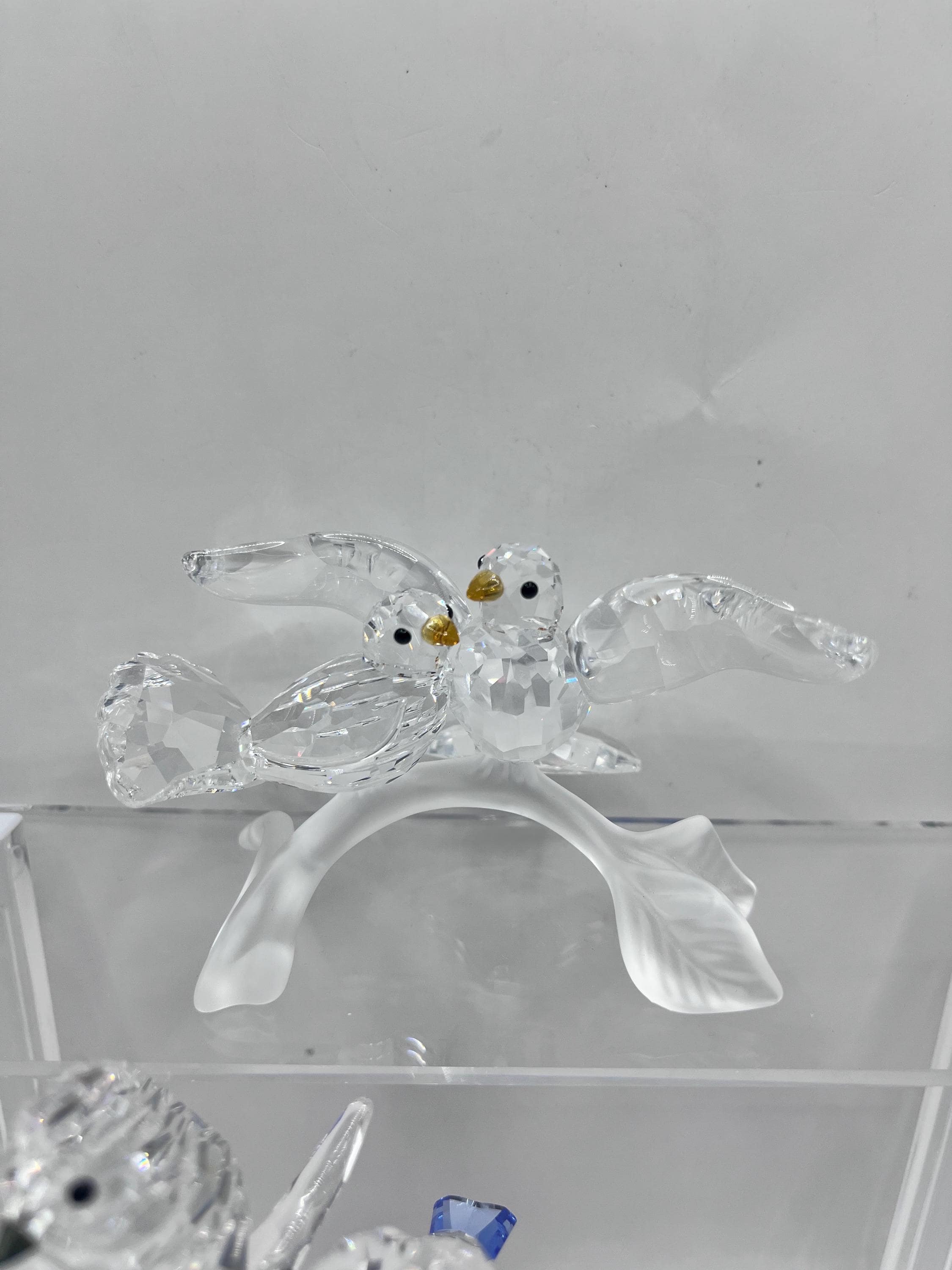 Swarovski Crystal Turtle Doves,blue Tits ,white Eyes and Blue