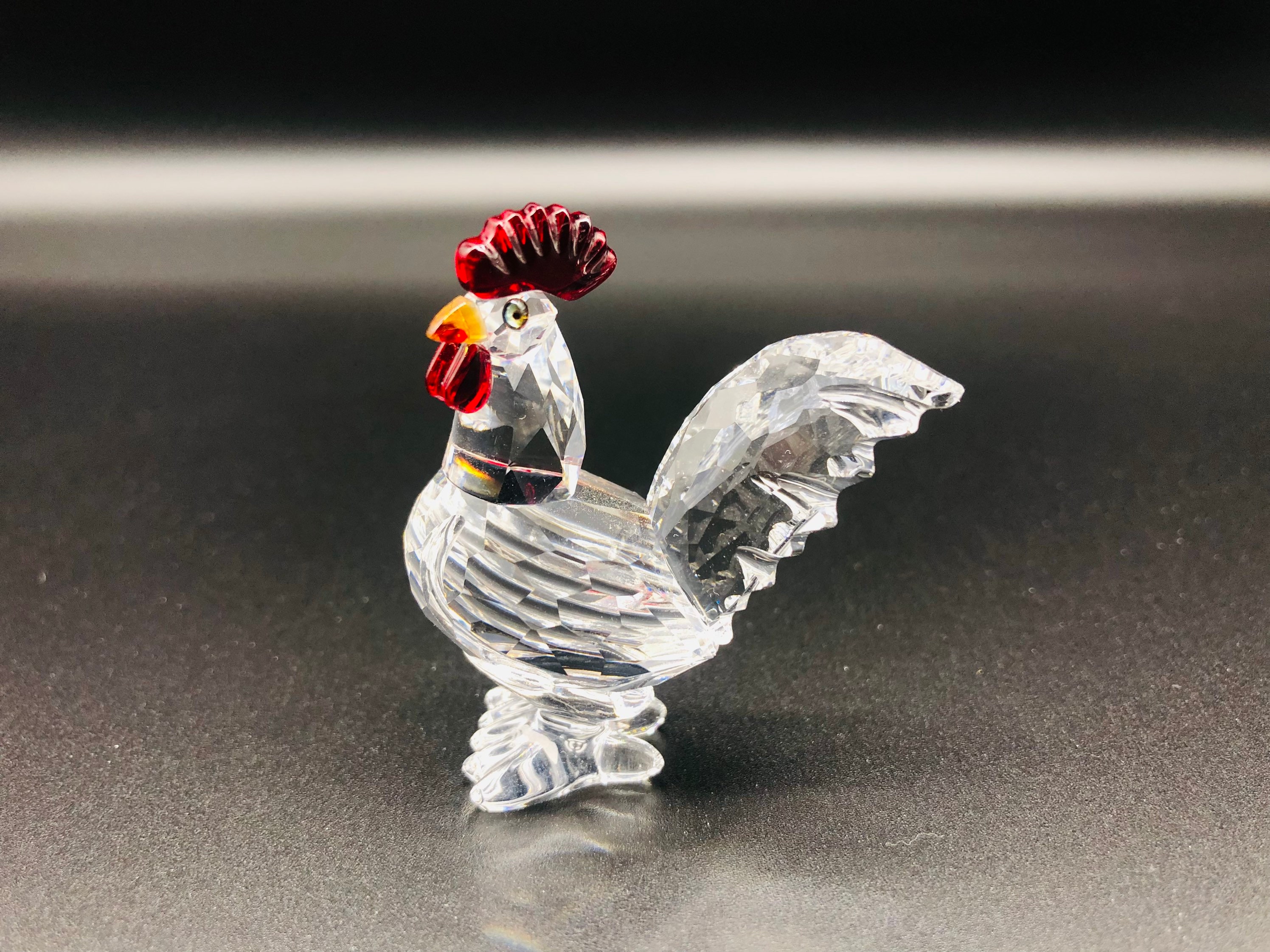 Swarovski Crystal Figurine Rooster Cockerel Mint Red Comb+