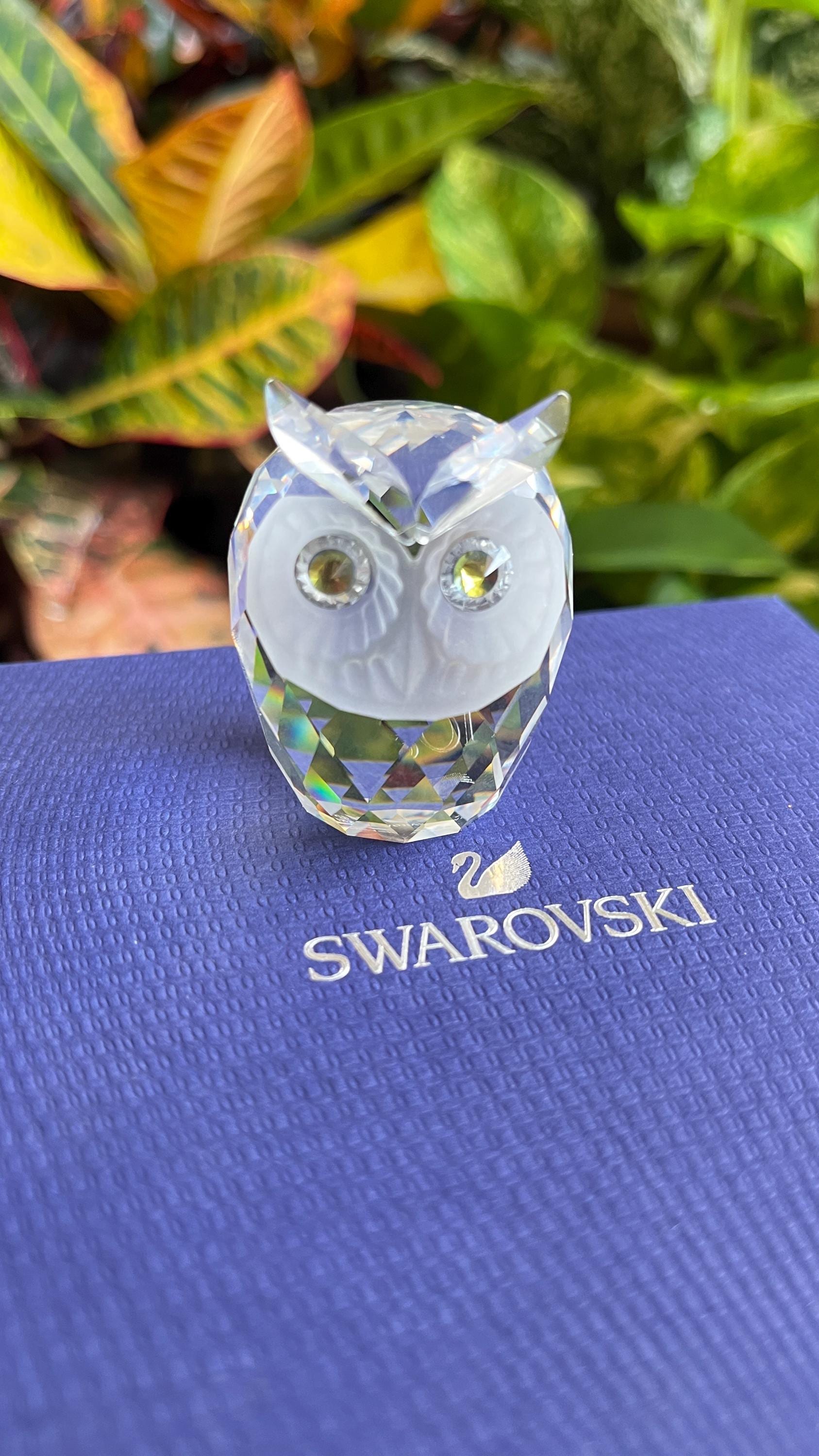 スワロフスキー　アウル　スモール OWL　SMALL　SWAROVSKI　縁起物 Swarovski Crystal Owl Paper Weight Figurine - Etsy