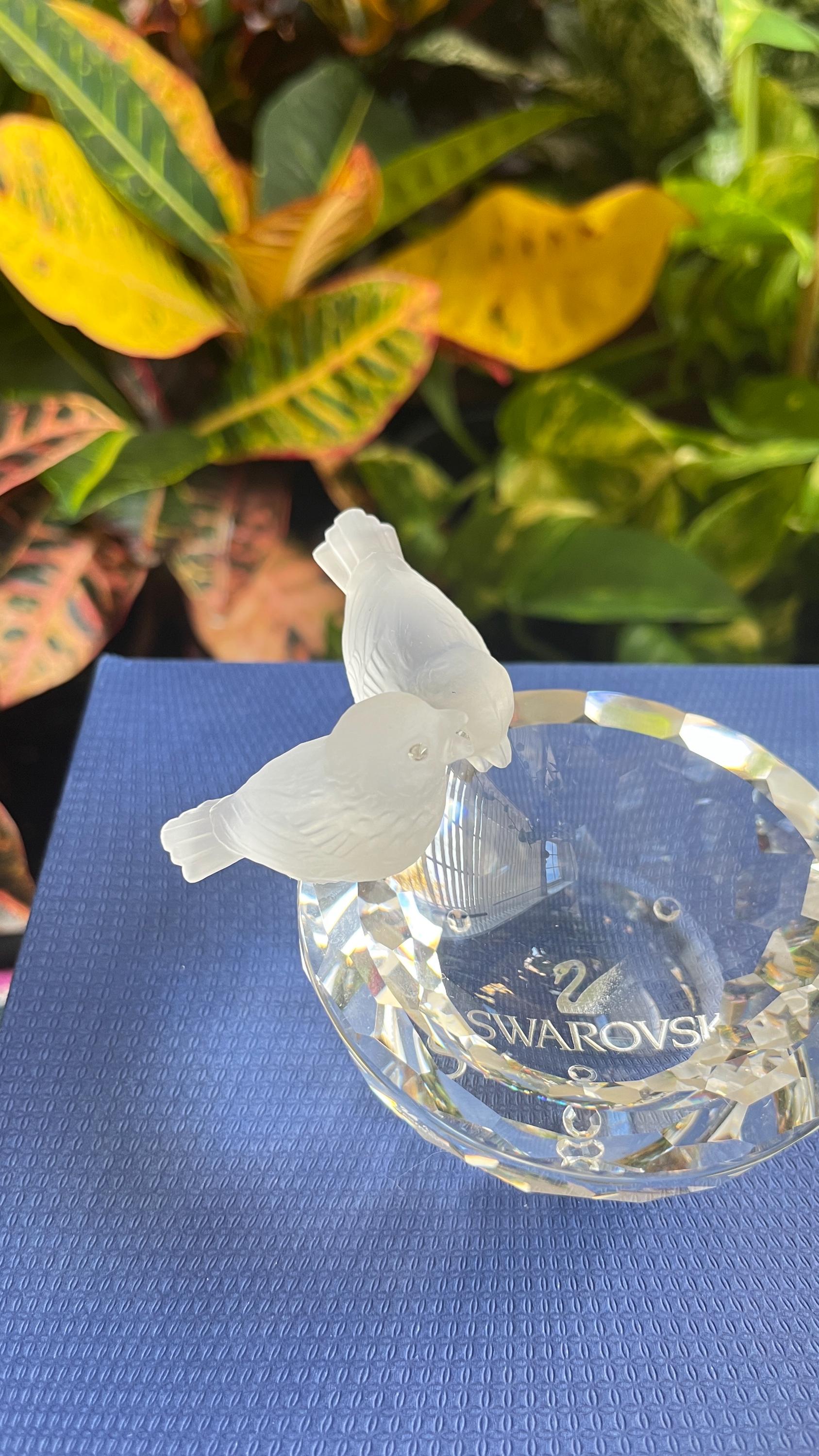 Vintage Swarovski Crystal Bird Bath Figurine 10029 - Etsy