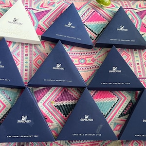 Retired Large Swarovski Annual Edition 2001,2002,2004,2006,2007,2008,2009,2010,2013 Christmas Xmas Ornaments Box