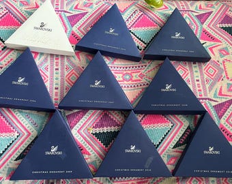 Retired Large Swarovski Annual Edition 2001,2002,2004,2006,2007,2008,2009,2010,2013 Christmas Xmas Ornaments Box