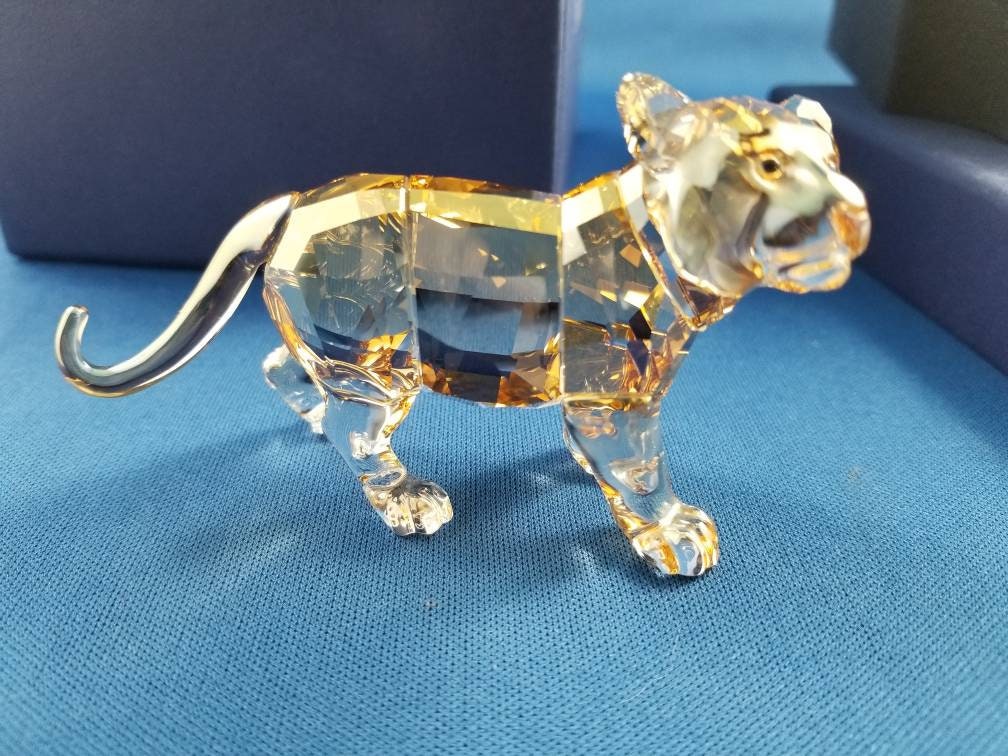 Swarovski Crystal SCS Colored Tiger Cub W/ Original Box and COA - Etsy