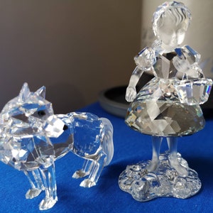 Swarovski crystals red riding hood girl and wolf w/ Box and COA