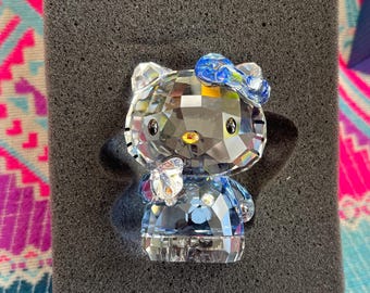【美品】SWAROVSKI ハローキティ クリスタル　ブルーリボン Hello Kitty Blue Bow Limited Edition Swarovski Crystal in Mint