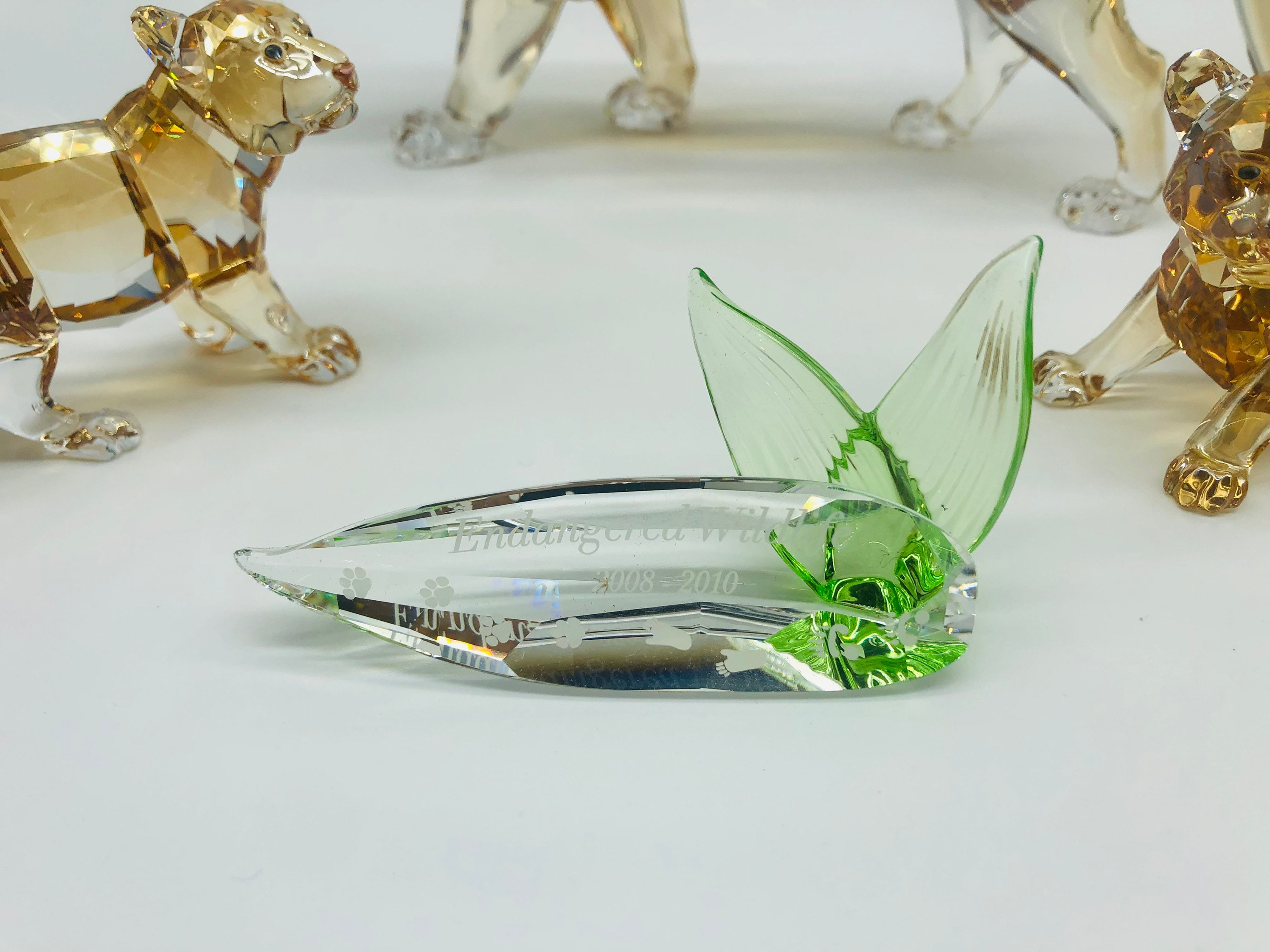 Swarovski Crystal Tiger Mom & 2 Cubs Endangered Wildlife