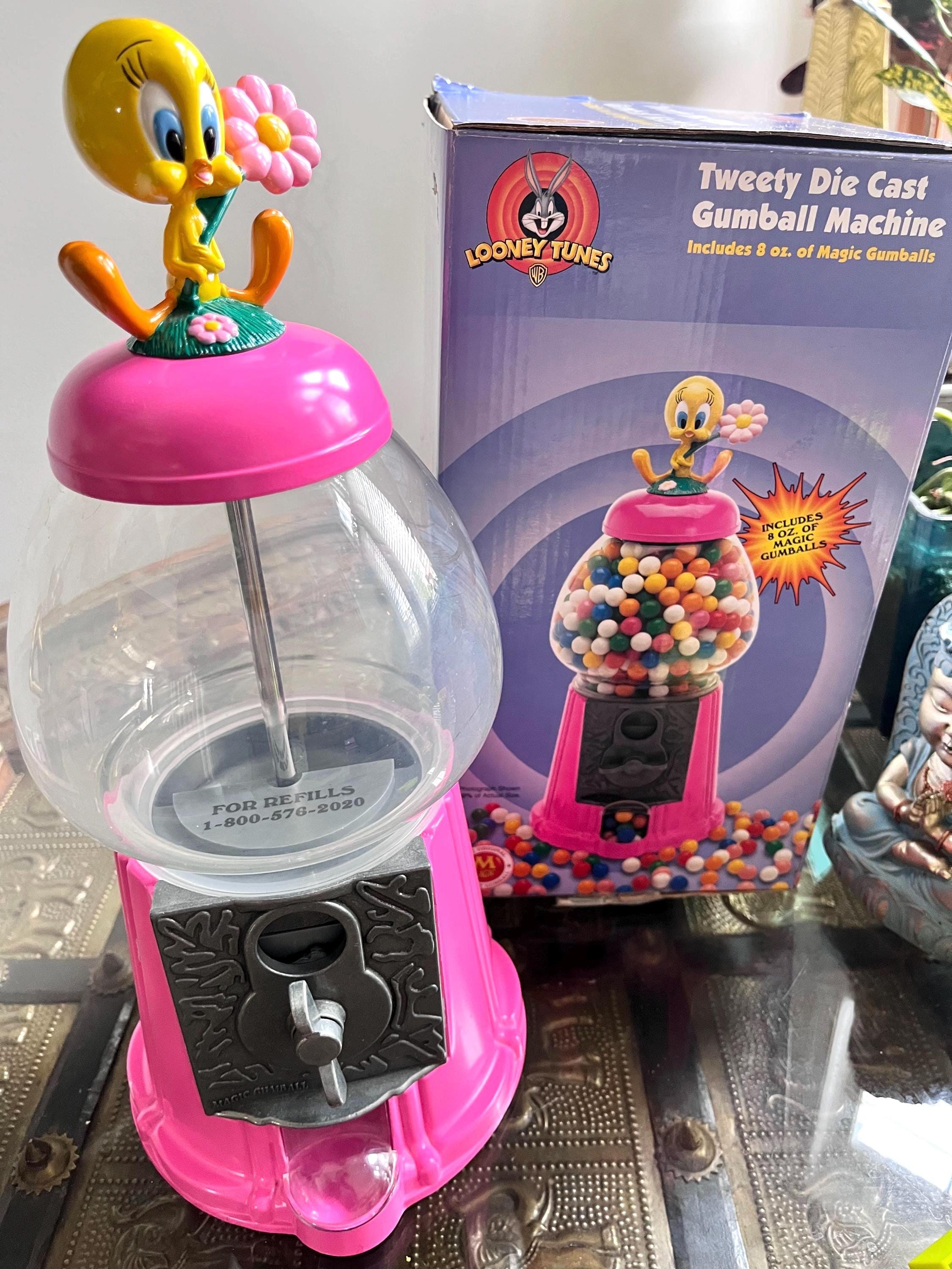 Vintage Tweety Bird Die Cast Magic Gumball Machine Pink in Box