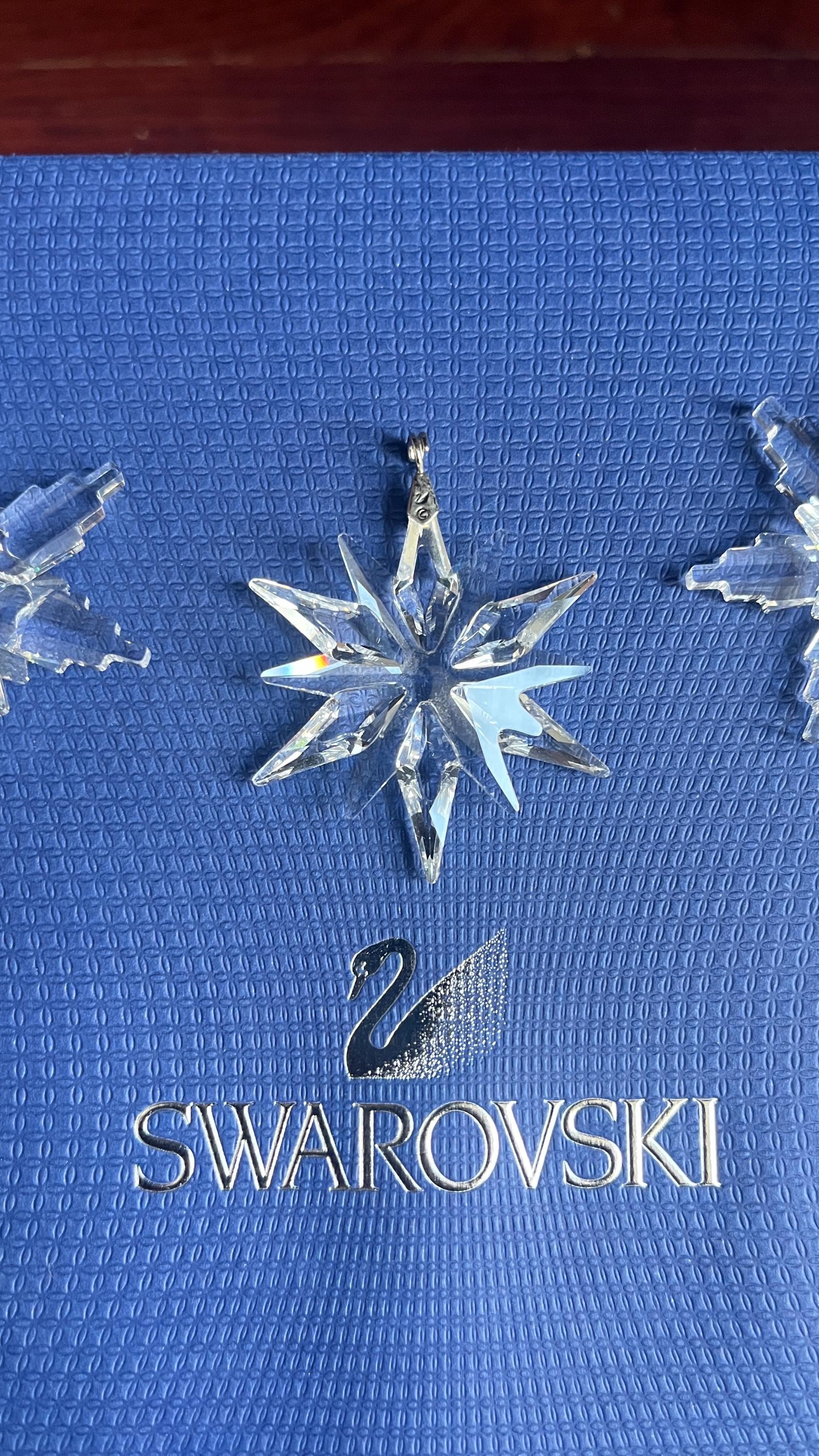 SWAROVSKI Crystal Set of 3 Small (2.75”)star Snowflake Christmas