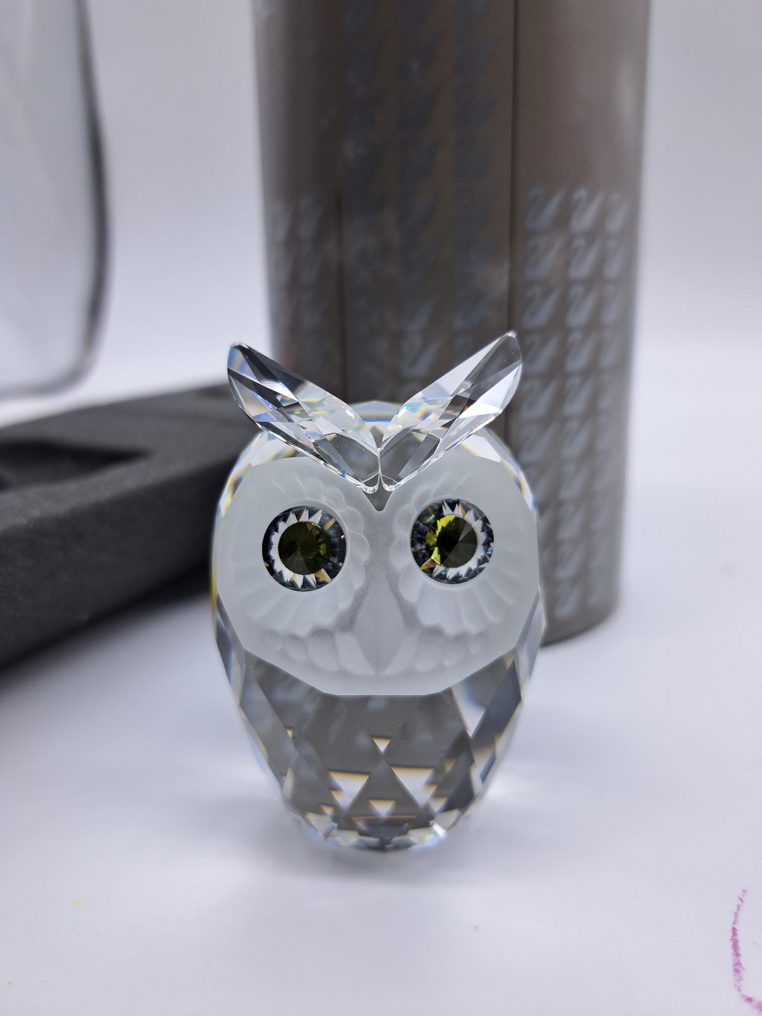 Owl Ring Swarovski MENDEL Mens Stainless Steel Owl Bird Wide Band