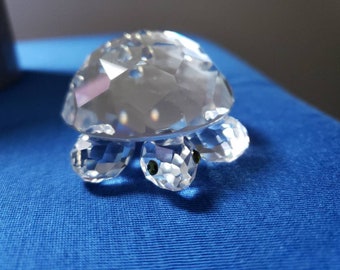Swarovski Crystal Turtle Figurine with Original Box and COA, Austrian Crystal Jewelry, Collectible Crystal Animal, Excellent Condition