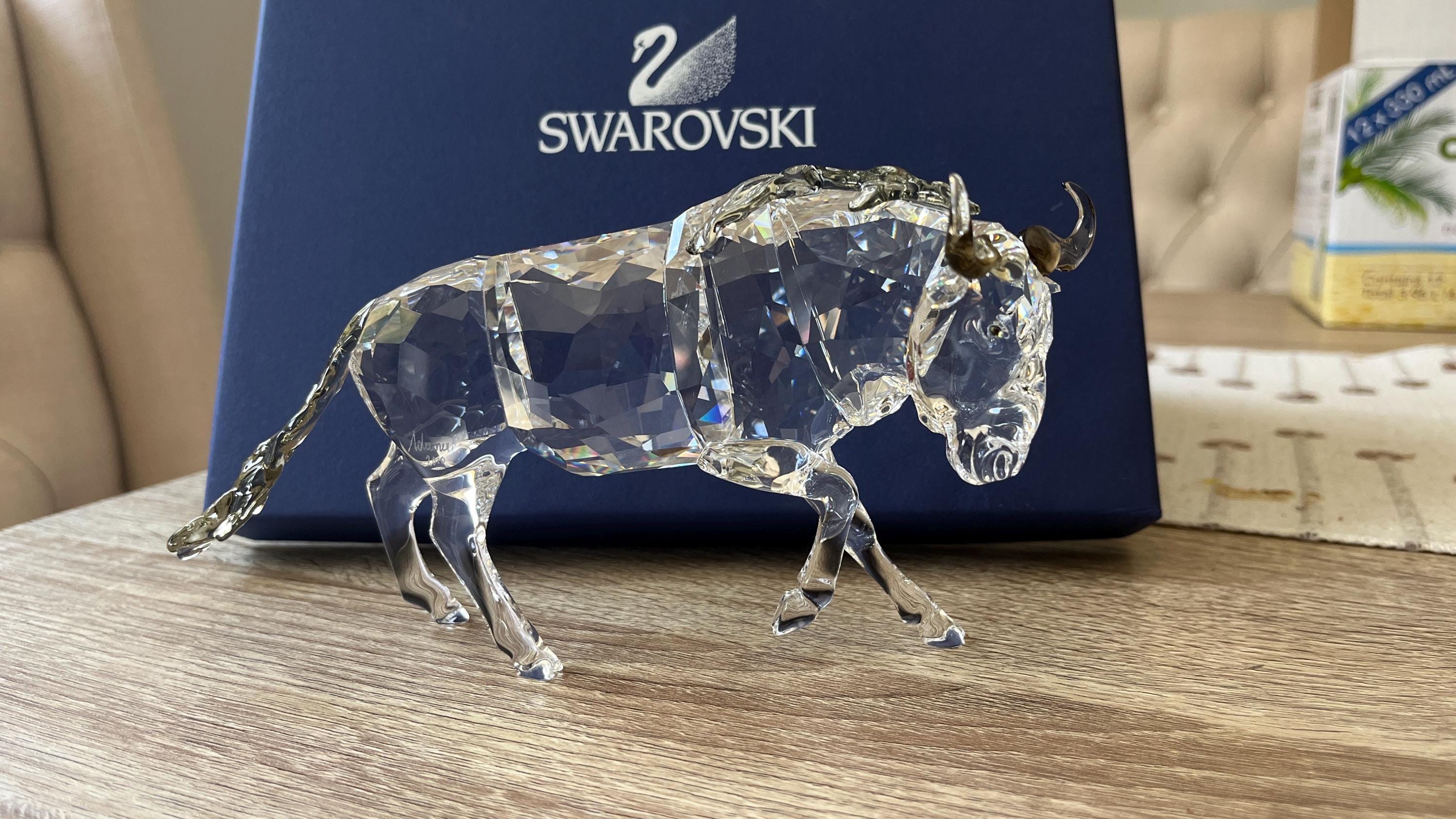 Vintage Swarovski Crystal Wildebeest Figurine, Model 933662