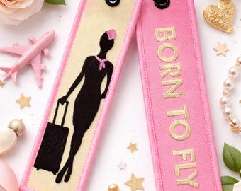 Born To Fly Embroidery Keychain