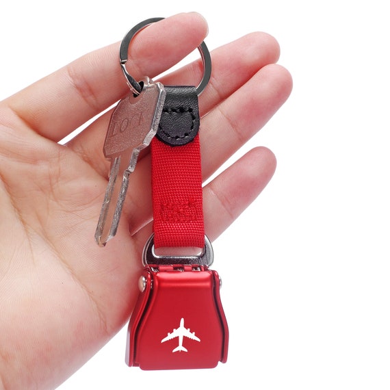 Aviation Lovers Airplane Seat Belt Buckle Keychain Etsy