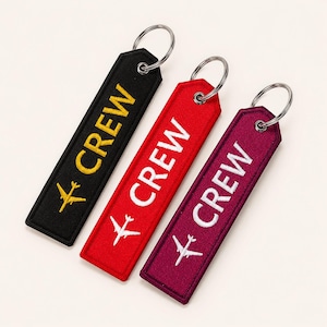 CREW Keychain, Flight Attendant Gift, Pilot Keychain, Airline Crew Gift, Aviation Keychain, Cabin Crew Gift, AvGeek Gift