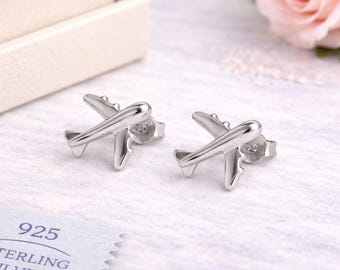 Airplane Sterling Silver Earrings