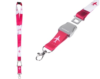 Pink Airplane Lanyard