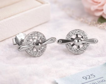 Propeller Sterling Silver Earrings
