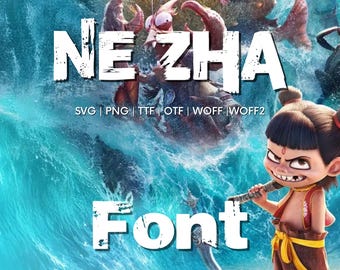 Mythic Fire Font | Eastern Fantasy Style | Bold Legendary Script | Digital Font & SVG Bundle