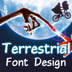 Buitenaards lettertype en op SVG geïnspireerd ontwerp | Op films geïnspireerde lettertypebestanden met SVG-bundel |  Sci-Fi-lettertype | Digitale download