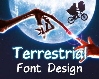 Extraterrestrial Font & SVG Bundle | Retro Sci-Fi Typeface (Digital Download)