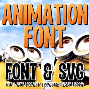 Animation Style Font & SVG Inspired Design Movie-Inspired Font | Cartoon Font for Kids and Crafts | Digital Font SVG Bundle Included!