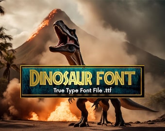 Jurassic Dinosaur Font | TTF, SVG, PNG Design