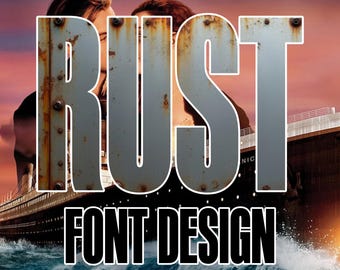 Art Deco Rust Font & SVG | Vintage Movie Typeface (Digital Download)