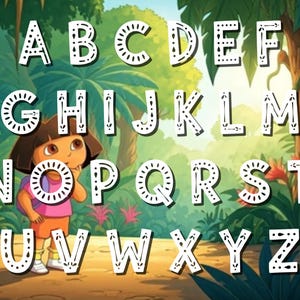 Dora Lettering Adventure Kids Font | Playful Explorer Style | Fun Learning Font ...
