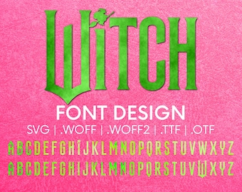 Witch Font and SVG Inspired Design | Textured SVG and Font Files! | Canva & Cricut Software Compatible